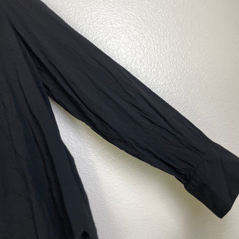 Zadig & Voltaire Tink Top Womens XS Black V Neck Blouse Long Sleeve Pleat Career - Picture 5 of 11